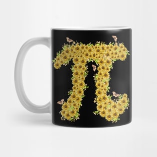 Pi Mathematic Symbol With Sunflower And Butterfly Costume Gift Mug